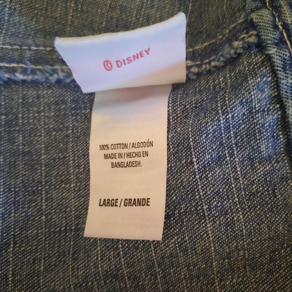 RARE vtg Disney 100% cotton denim bib overalls sz LG *U - Picture 7 of 11